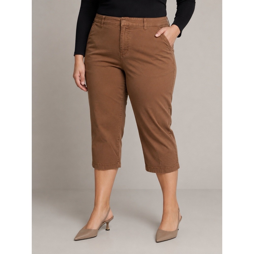 Tommy‎ Bahama Brown Cropped Chino Pants Womens Approx 14 Stretch